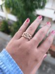 Double layer Stones Stainless Steel Ring