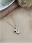 Black Circle Butterfly Pendant Chain