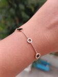 Black Circles Stainless Steel Chain Bracelet