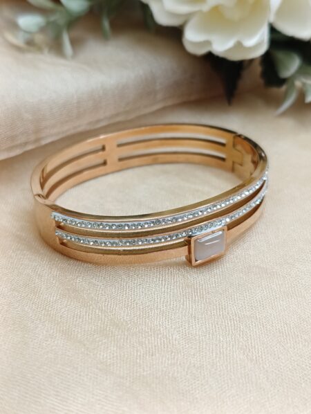 Tri Layered White Stainless Steel Bracelet