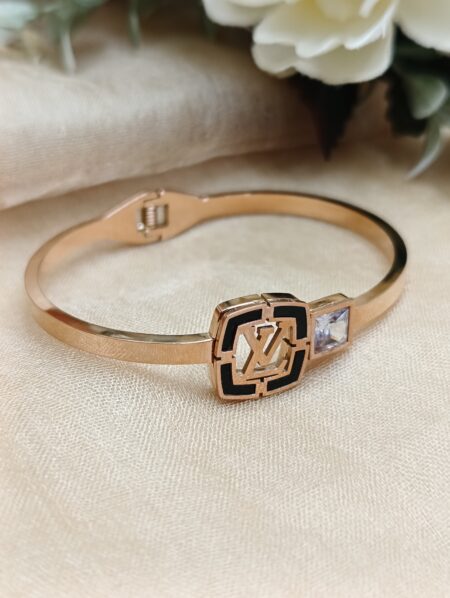 Square LV inspired Stainless Steel Bracelet