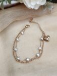 Beautiful Heart Pearl Chain Bracelet