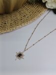 Black Sun Design Pendant Chain