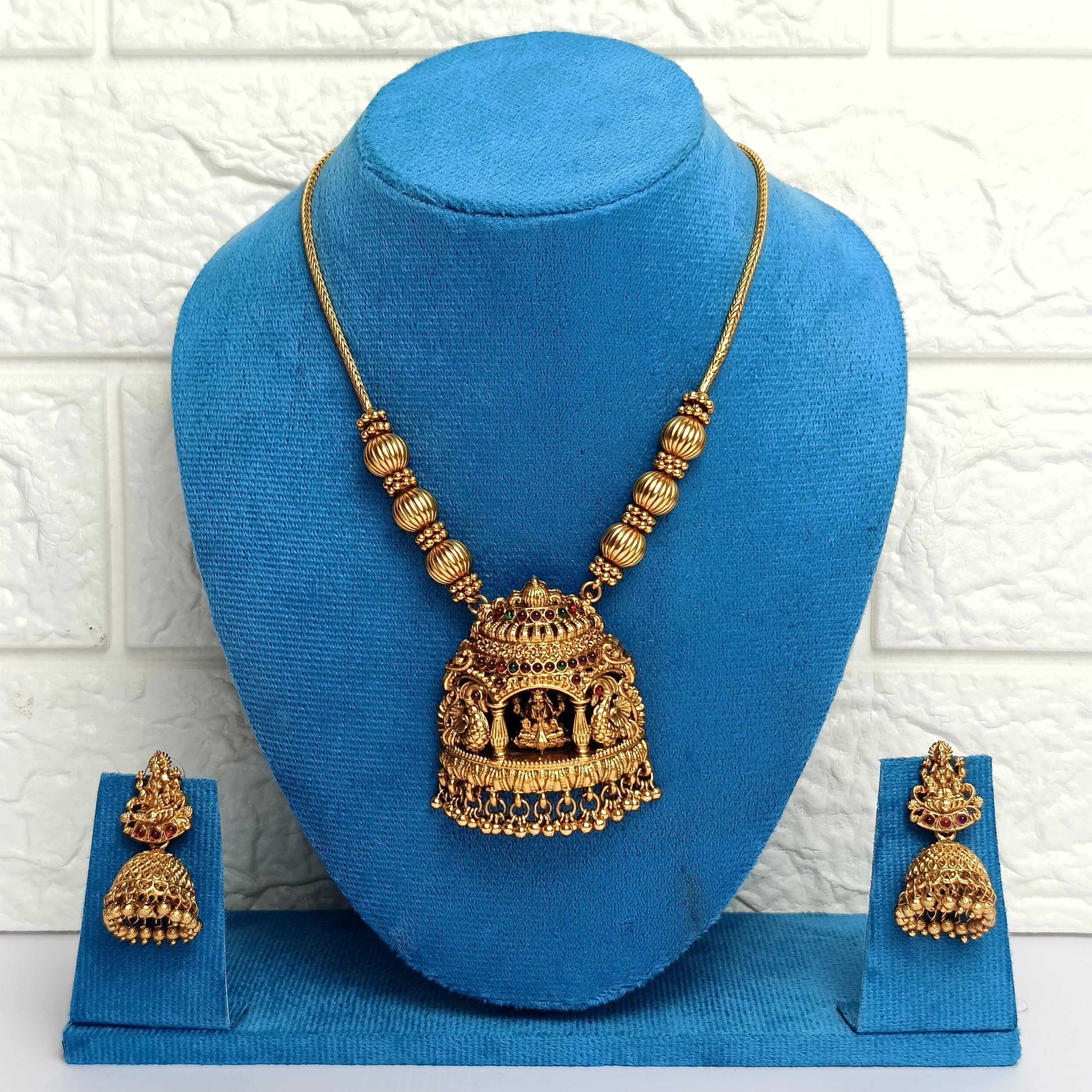 Antique Lakshmi Pendent 1 Antique Lakshmi Pendent Long Necklace